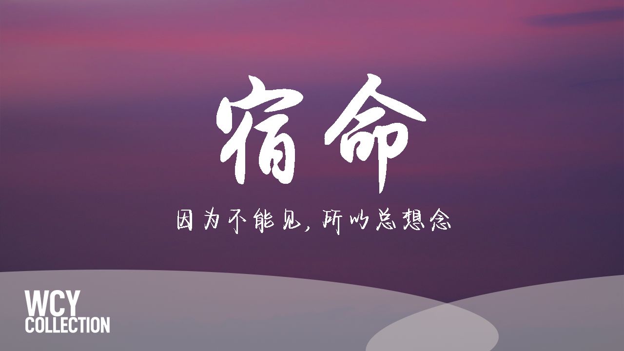 7paste - 宿命「因为不能见，所以总想念」【動態歌詞/pīn yīn gē cí】