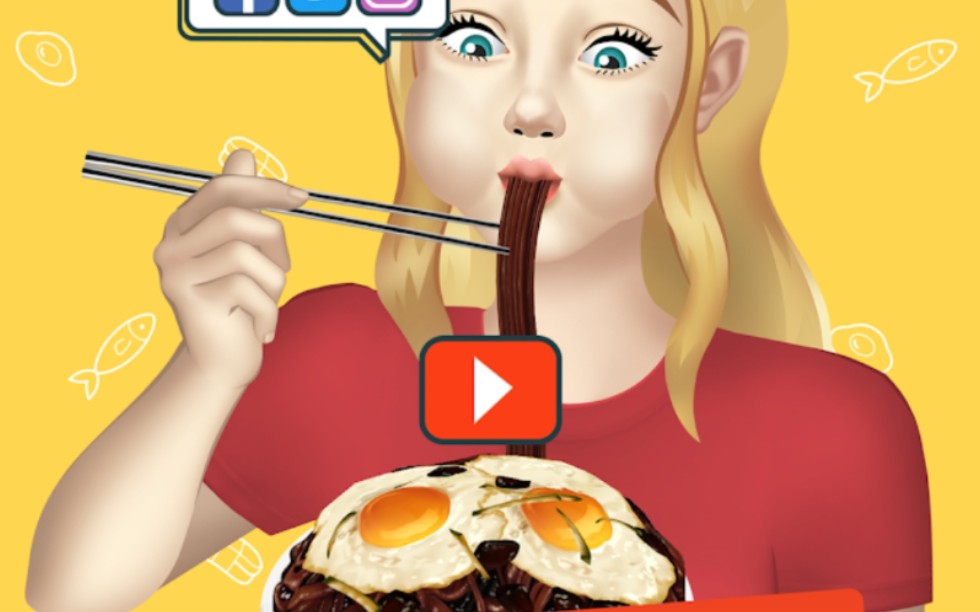《Mega Mukbang》 模拟吃播 , 论如何照顾残疾又挑剔的孙女孙子吃饭 .