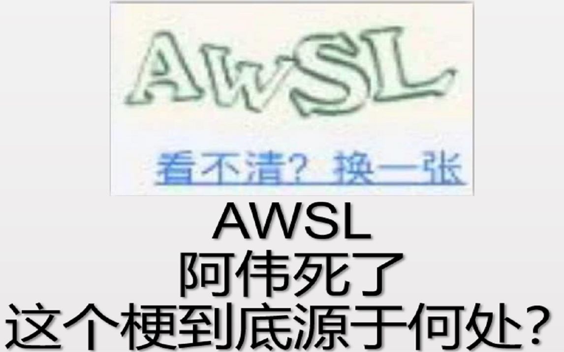 【伪awsl科普"awsl,阿伟死了"这些弹幕源头在哪?