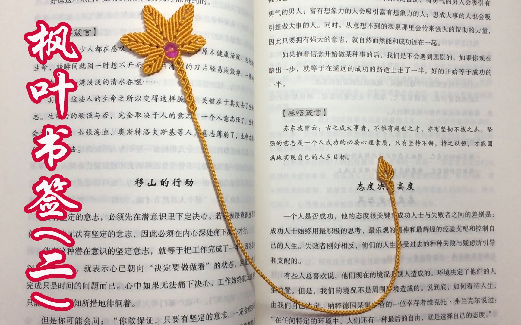 编绳 绳结 枫叶书签2_哔哩哔哩_bilibili