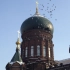 哈尔滨 圣索菲亚大教堂，鸽子环绕飞行