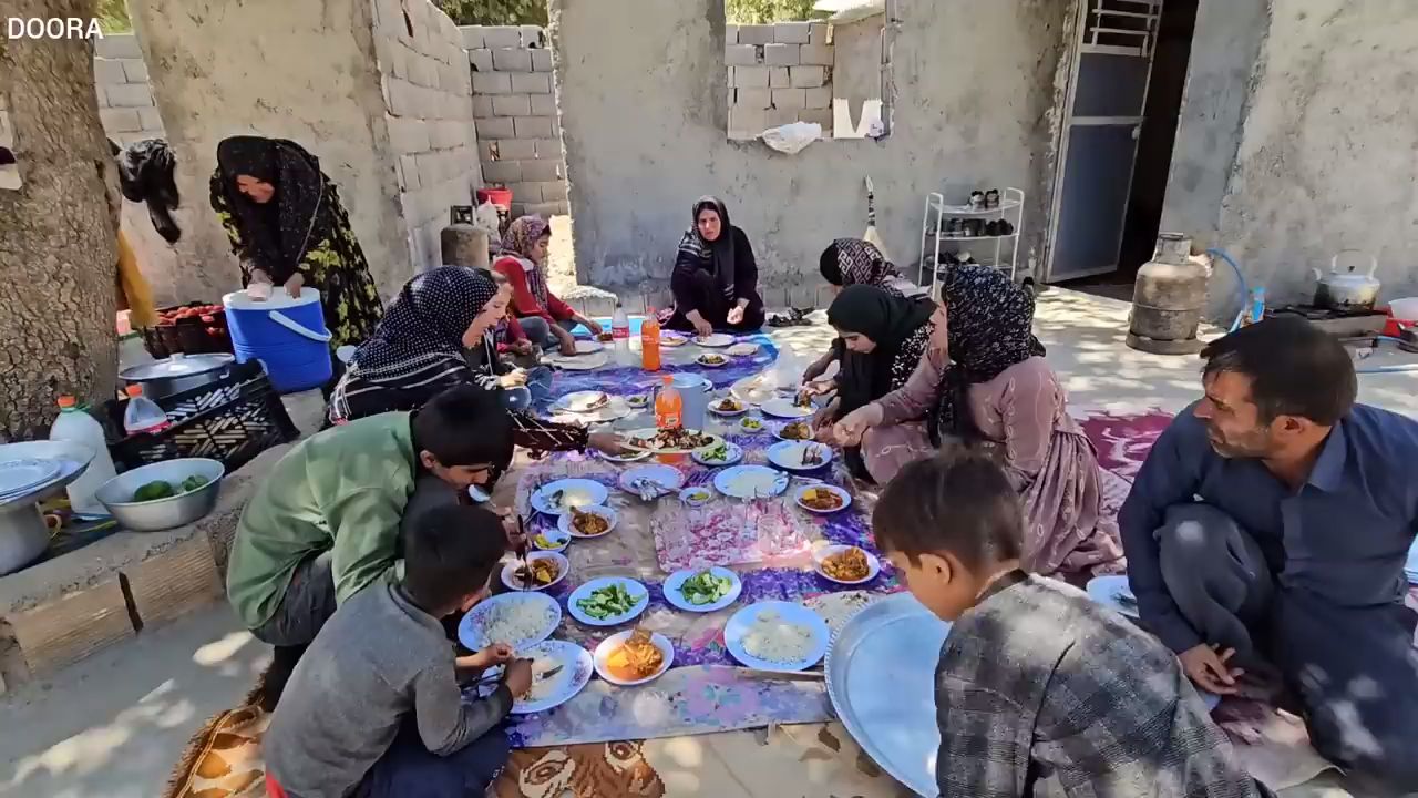 在农场吃午餐---伊朗老奶奶一家