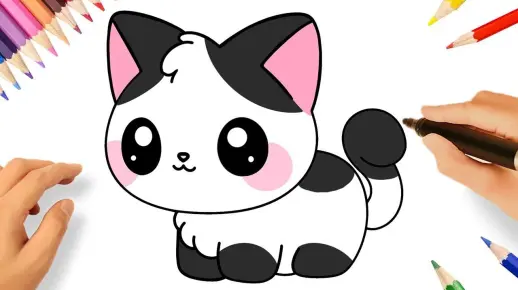 今天我们来画一只可爱的小猫！
