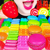 Jane ASMR RAINBOW LEGO MACARON KOHAKUTO JELLY MOCHI EATING