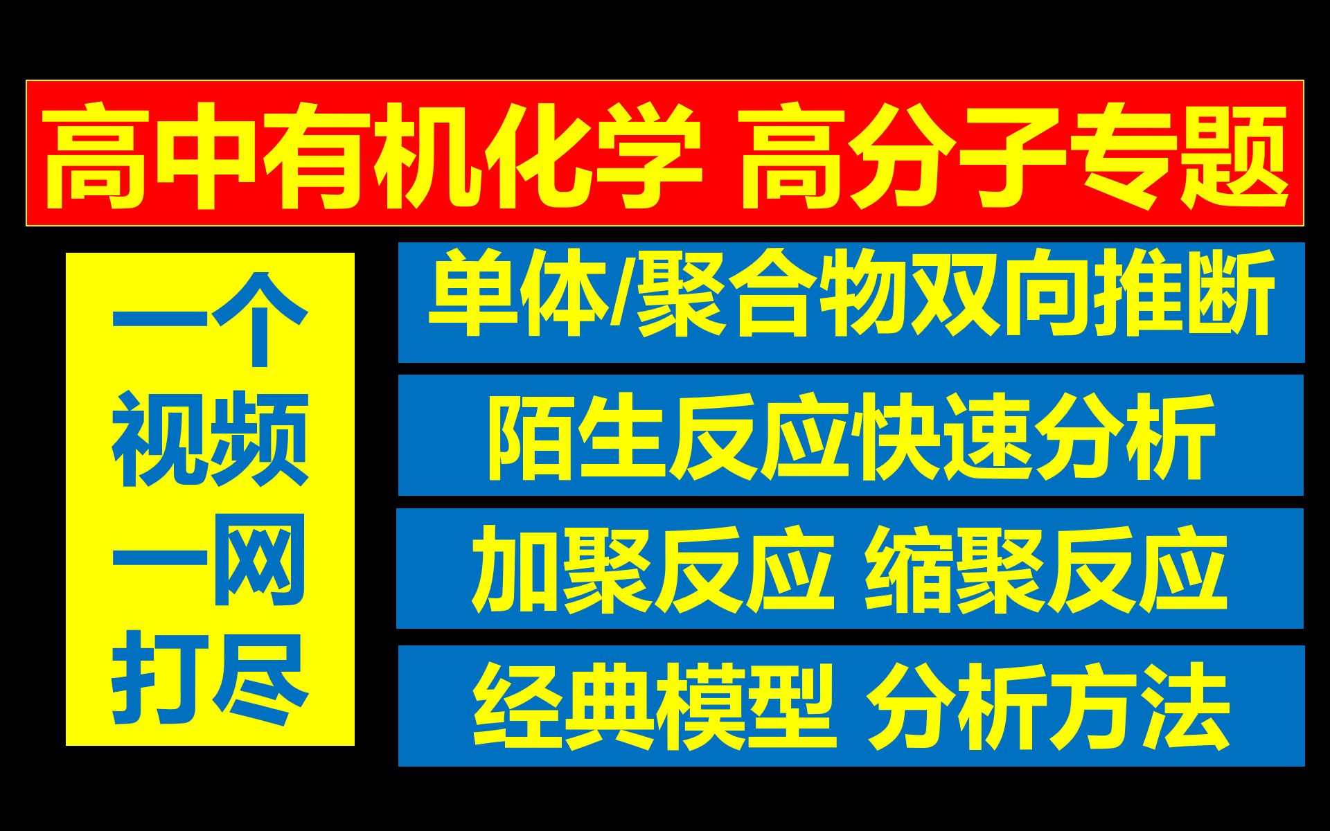 【高中化学】一个视频理清高分子题目的解题思路！