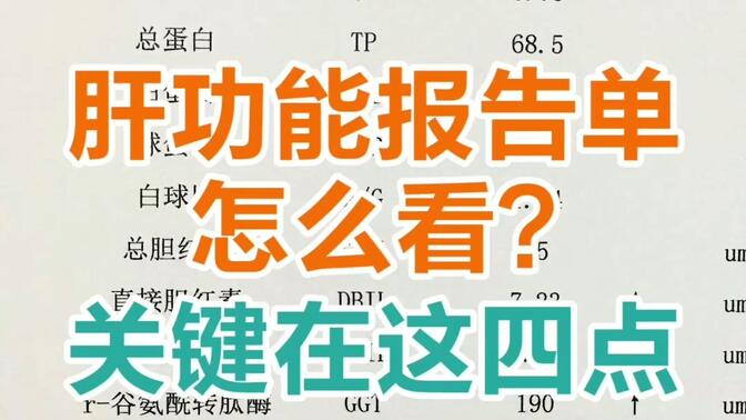 肝功能报告单怎么看？肝病专家潘运华：关键在这四点