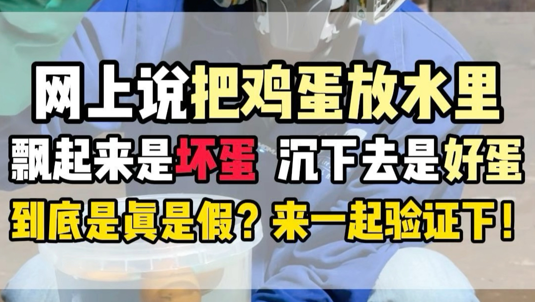 警告，这是一条有味道的视频，吃饭的时候请勿观看！有人说把鸡蛋放水里，飘起来的是坏蛋，沉下去的是好蛋，到底是真是假呢？