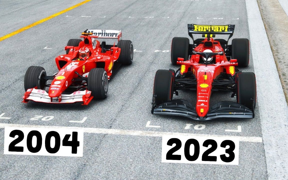 【F1】法拉利 F1 2023 vs 法拉利 F1 2004（舒马赫）