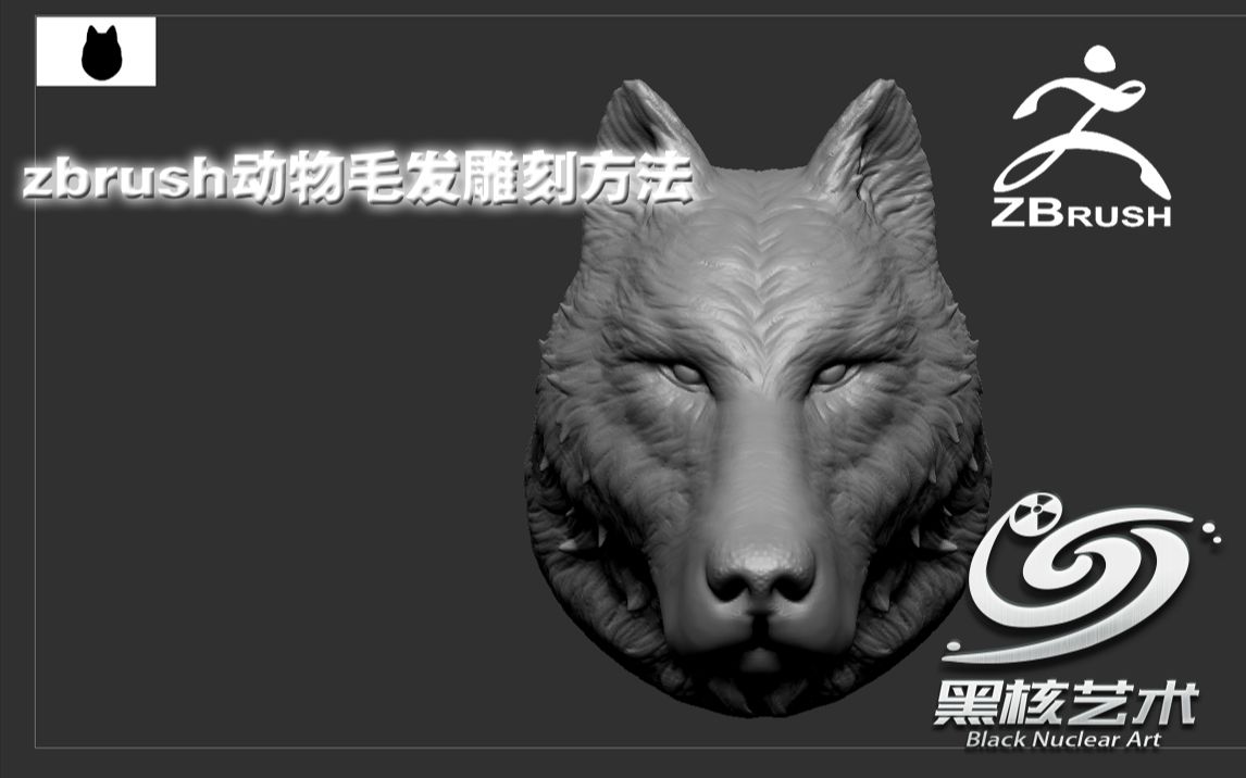 黑核艺术zbrush动物毛发雕刻方法