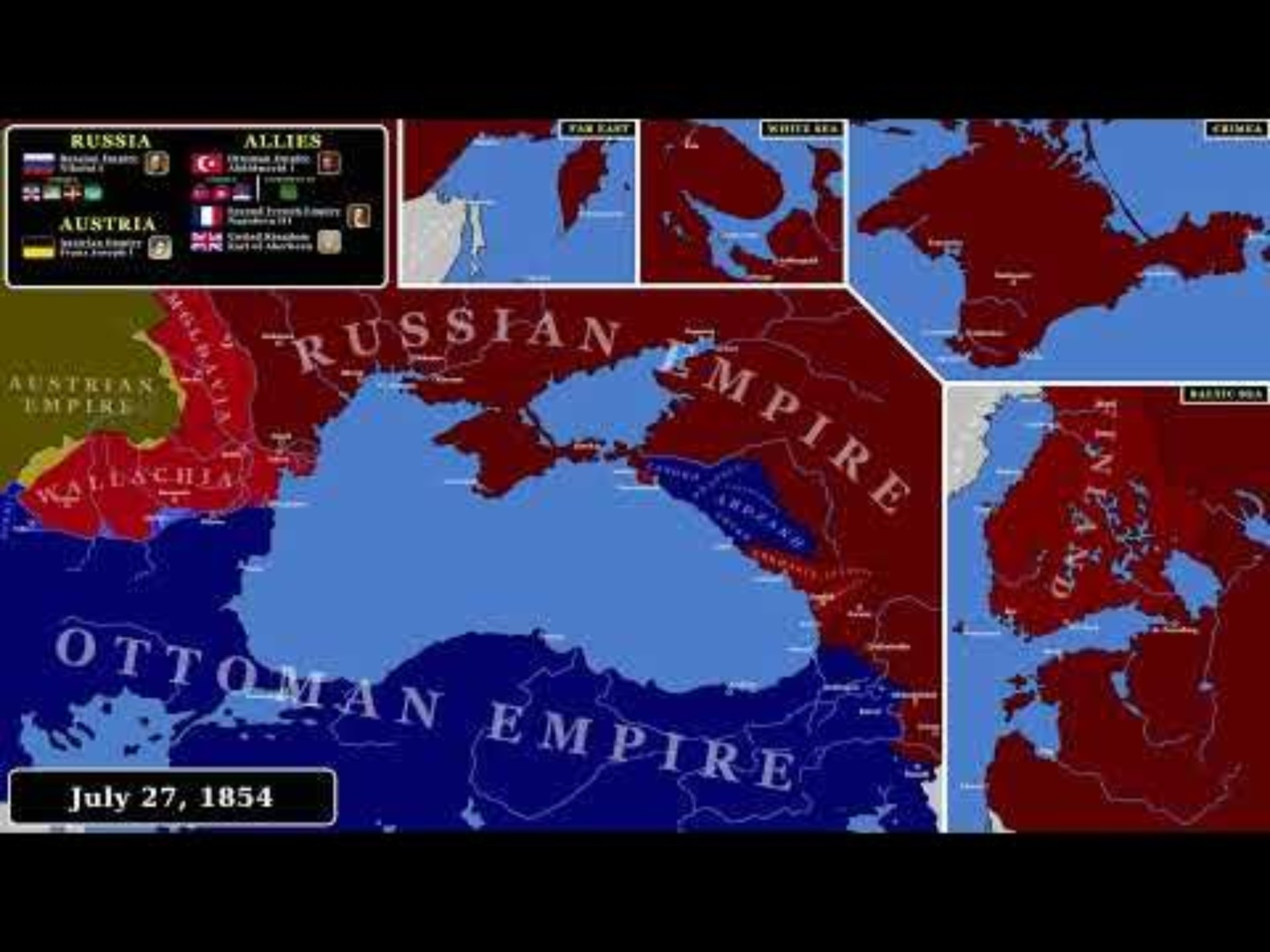 【历史地图】克里米亚战争：每一天 (1854)