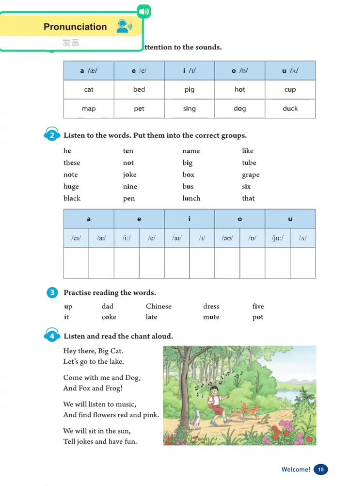 Starter Unit 3（p.15）发音