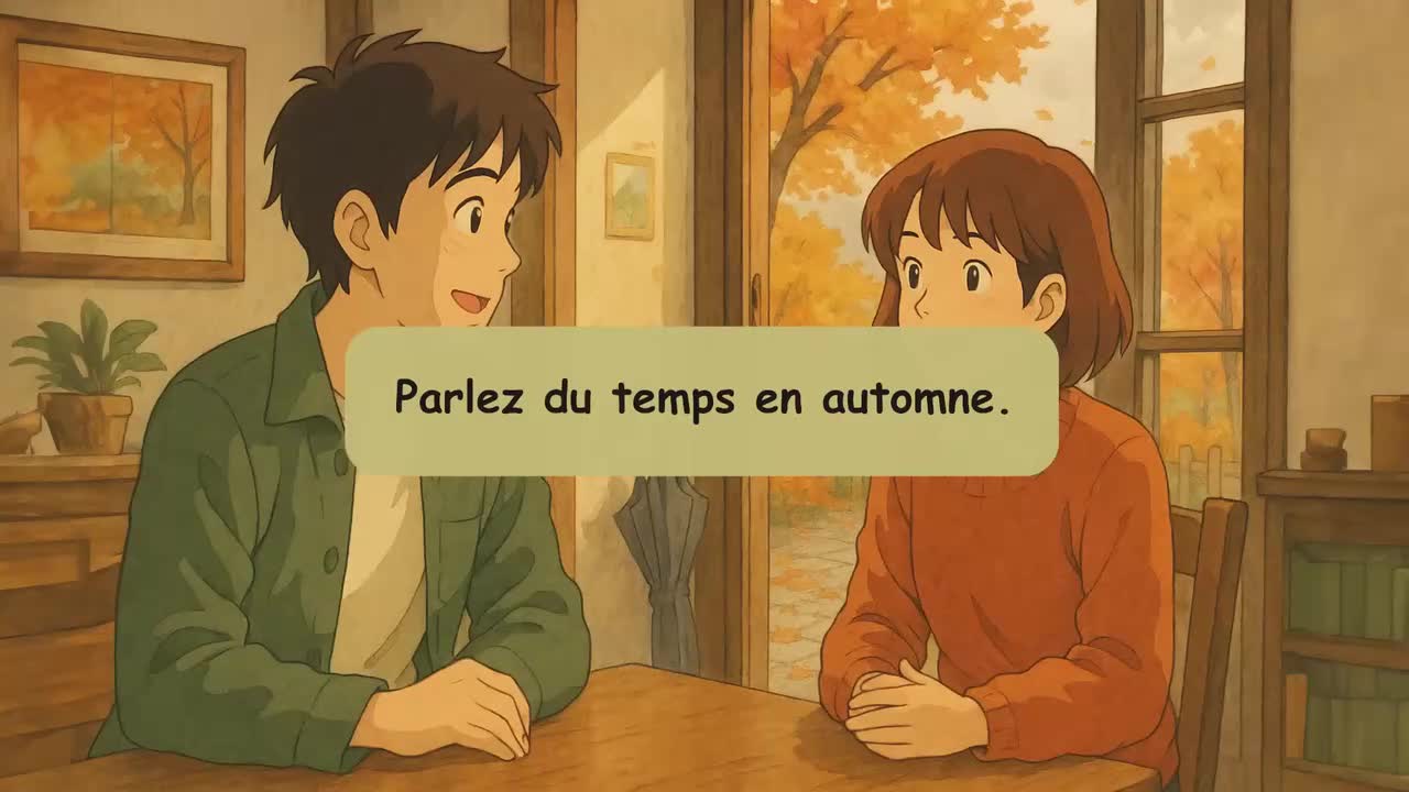 10 Short French Conversations for Beginners (A1-A2 level) Dialogues about Autu