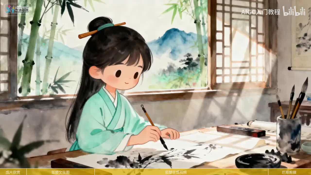 【即梦4.5教程-视频篇】21-即梦AI制作水墨风格短视频