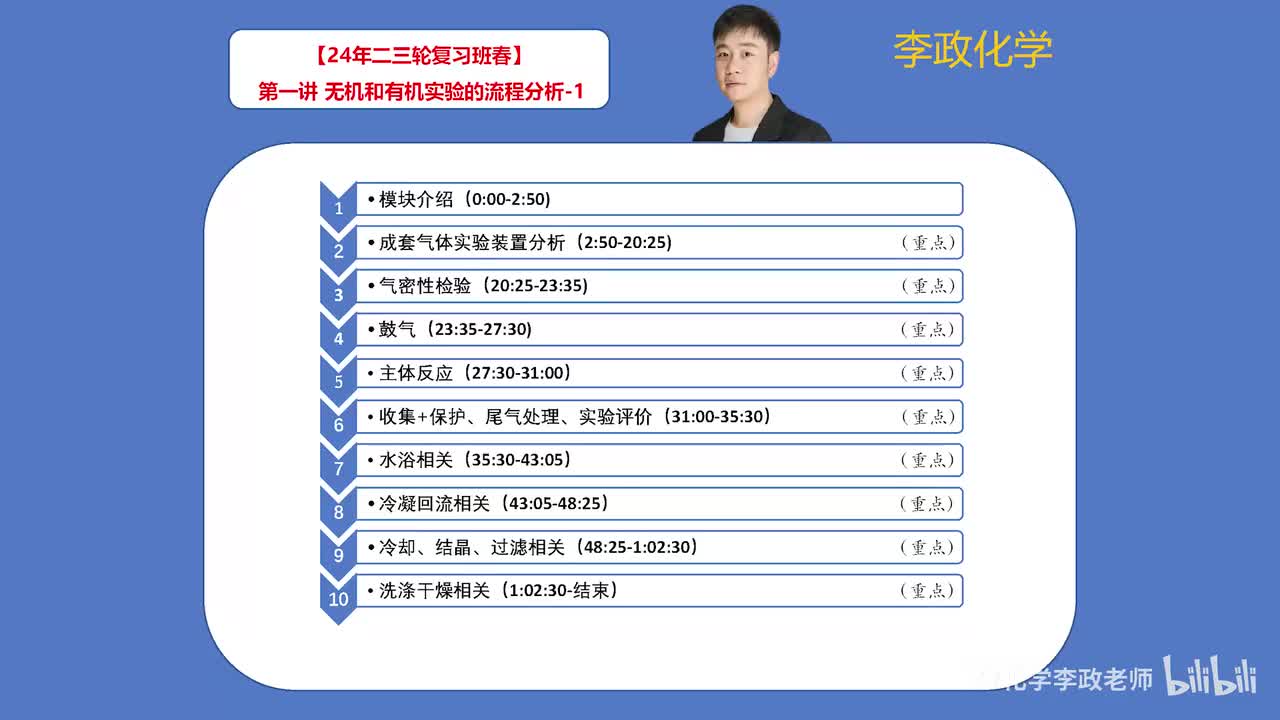 【春季】化学实验综合-第01讲 无机和有机实验的流程分析01