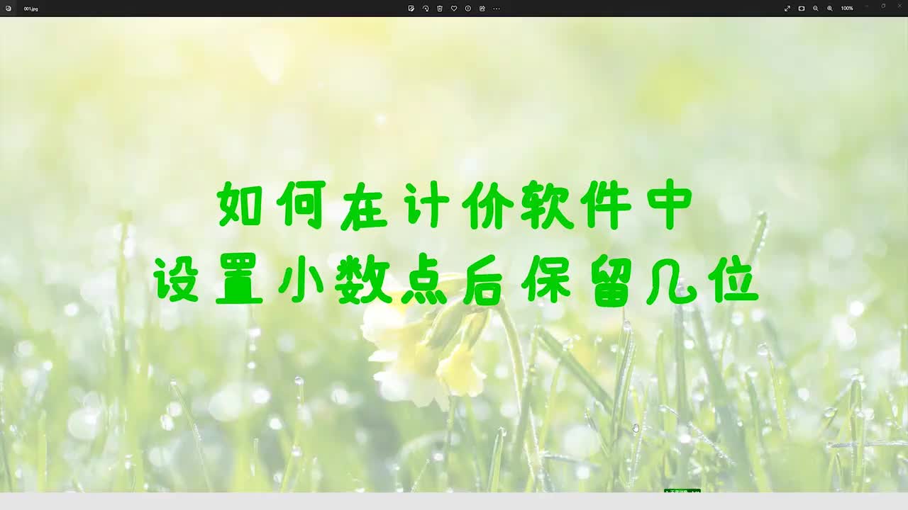 计价软件报表中设置小数点后几位的设置