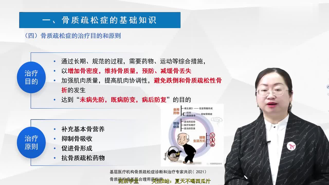 骨质疏松治疗的目的原则及健康管理