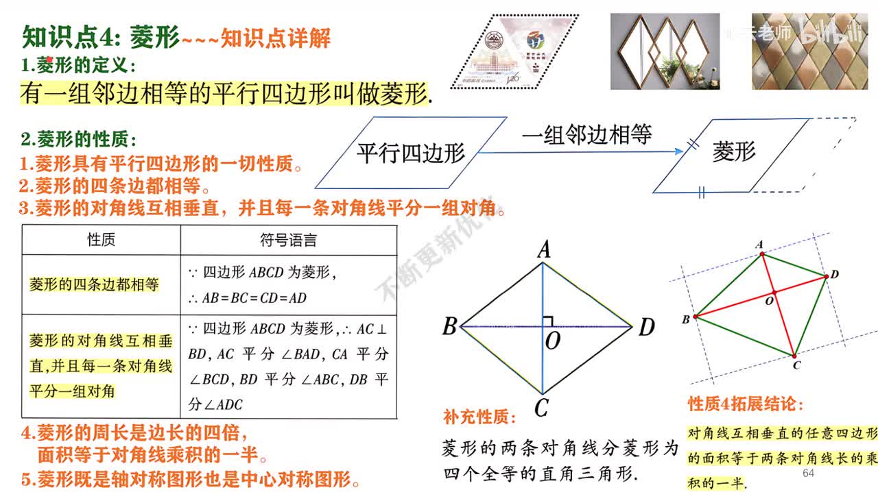 19知识点4讲解部分~菱形的性质和判定