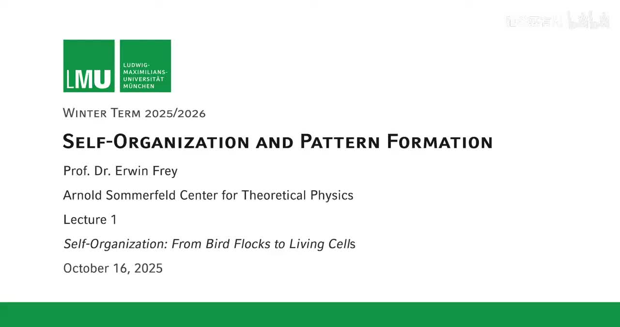 1. 自组织_ 从鸟群到活细胞【中配+中字】