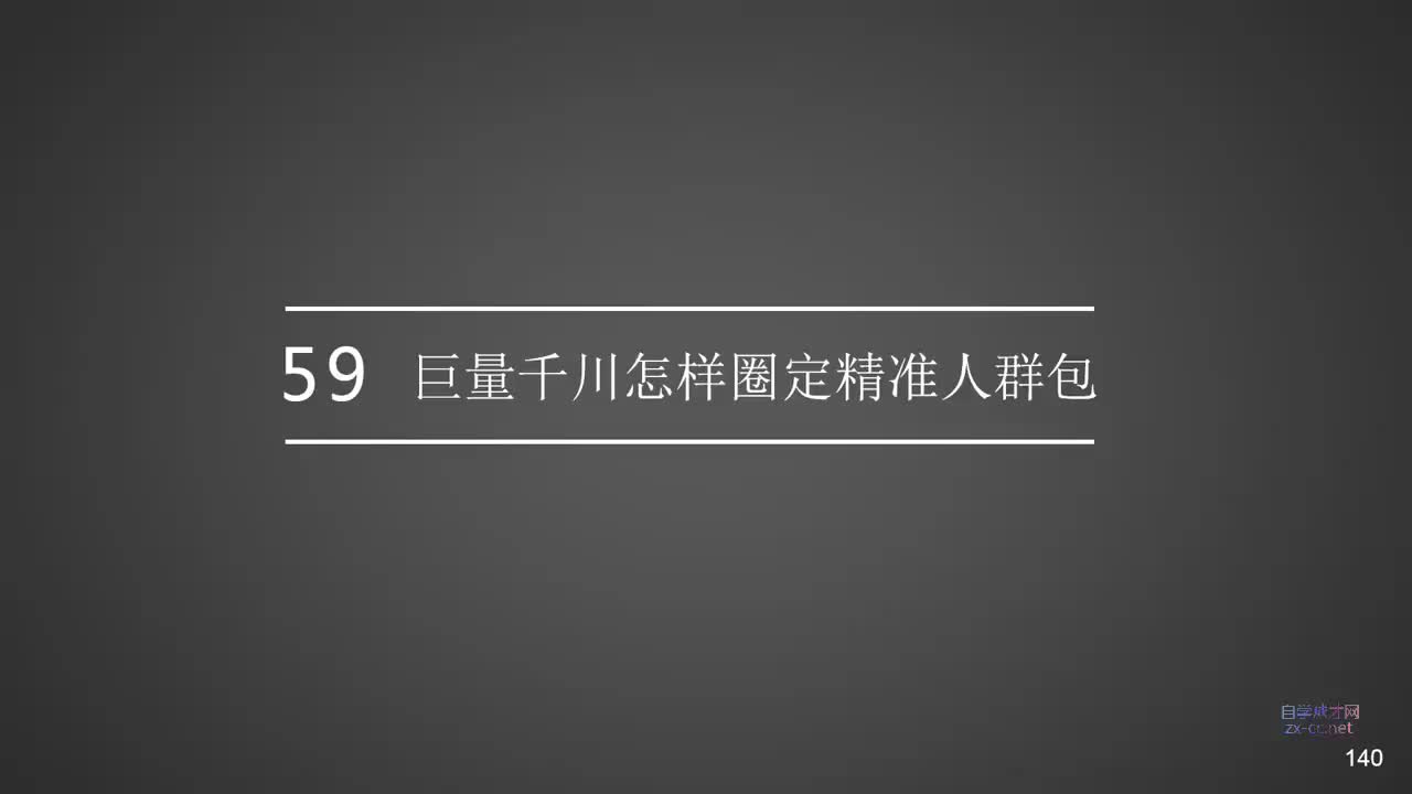 59.巨量千川怎样圈定精准人群包
