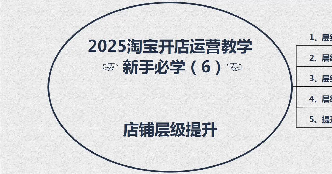 6、2025淘宝开店运营教学（新手必学6）---店铺层级提升