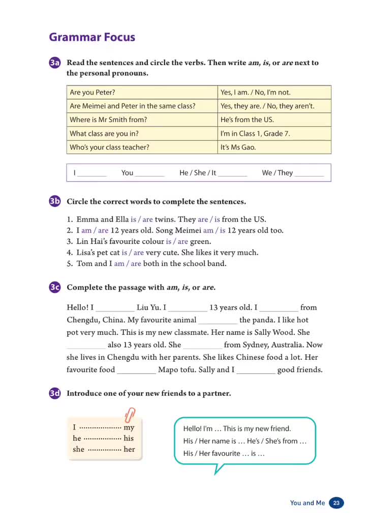Unit 1 (p.23)语法聚焦-一般现在时