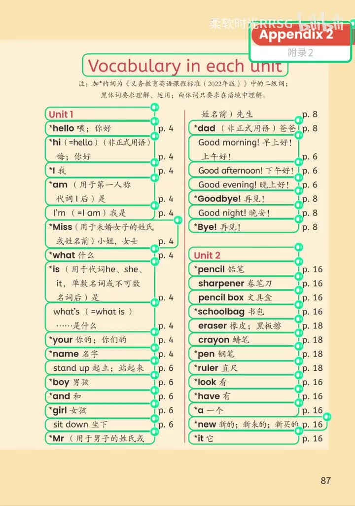 Unit 1 词汇