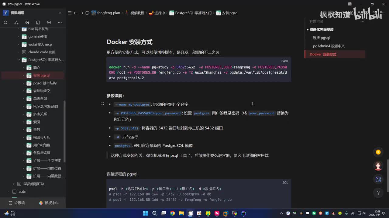 3.使用docker安装pgsql