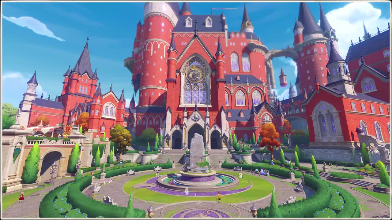 场景-魔法学院-学院广场-昼（脚步匆匆忙忙奔向课堂）