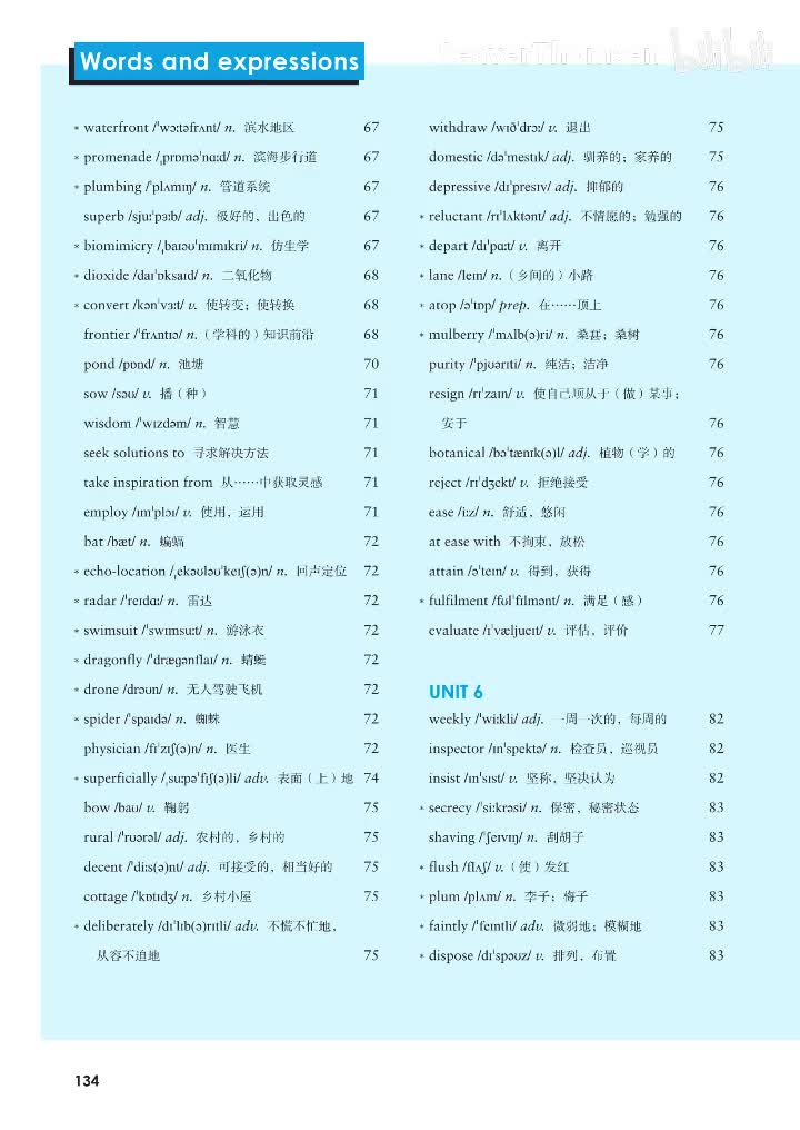 单词表UNIT6