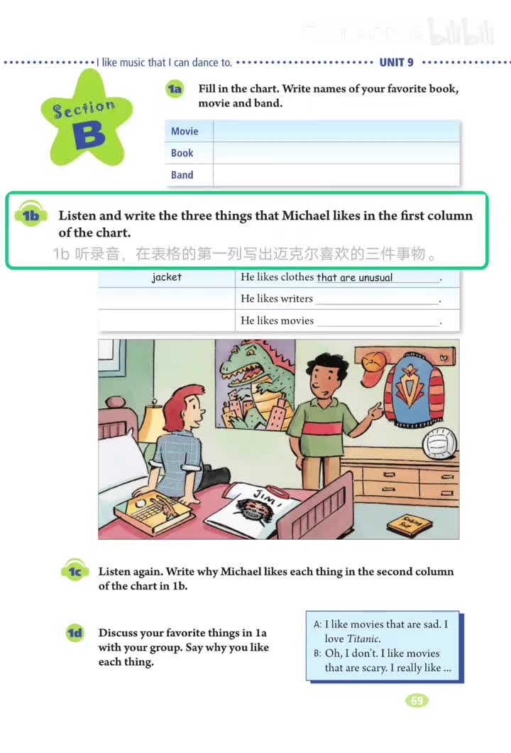 1b 1c:迈克尔喜欢的(p.69)