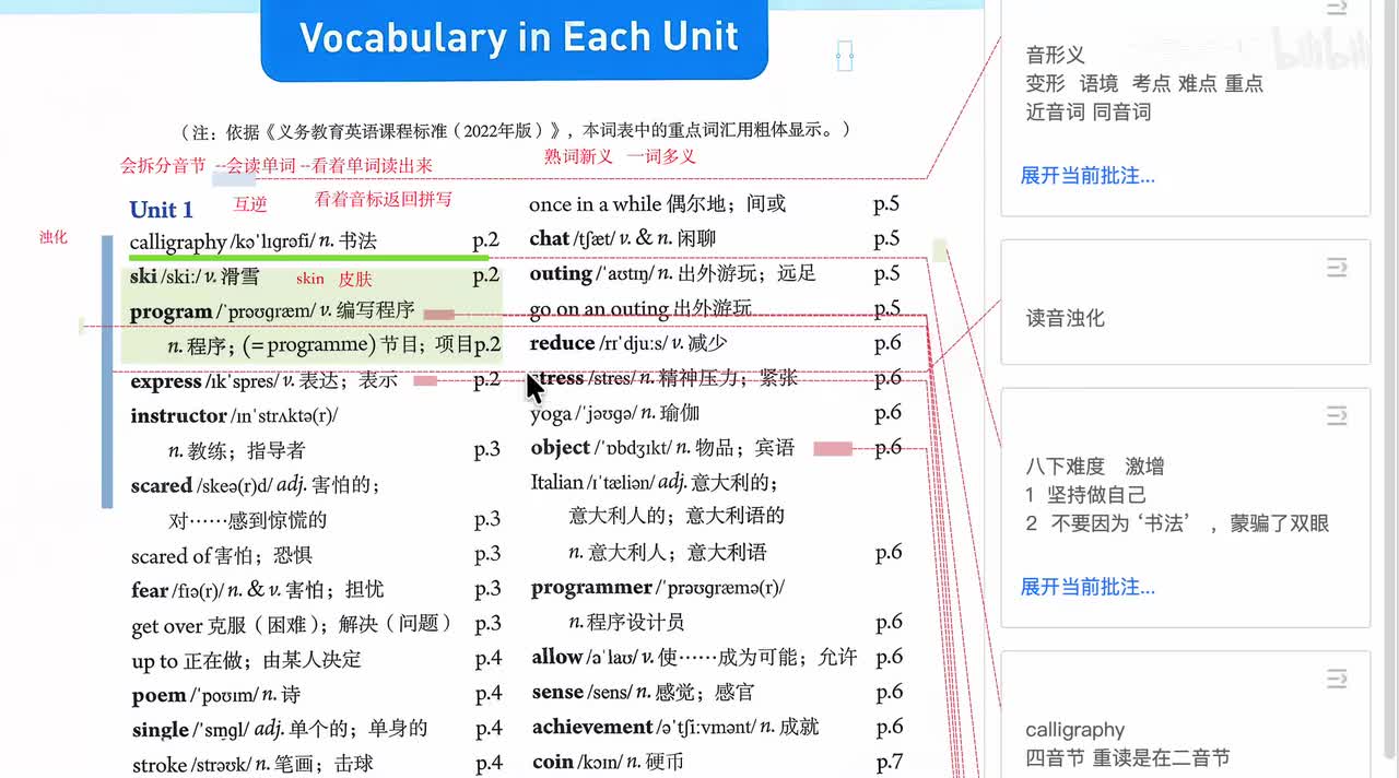 新人教版 八年级下册 01单元 单词精讲 02