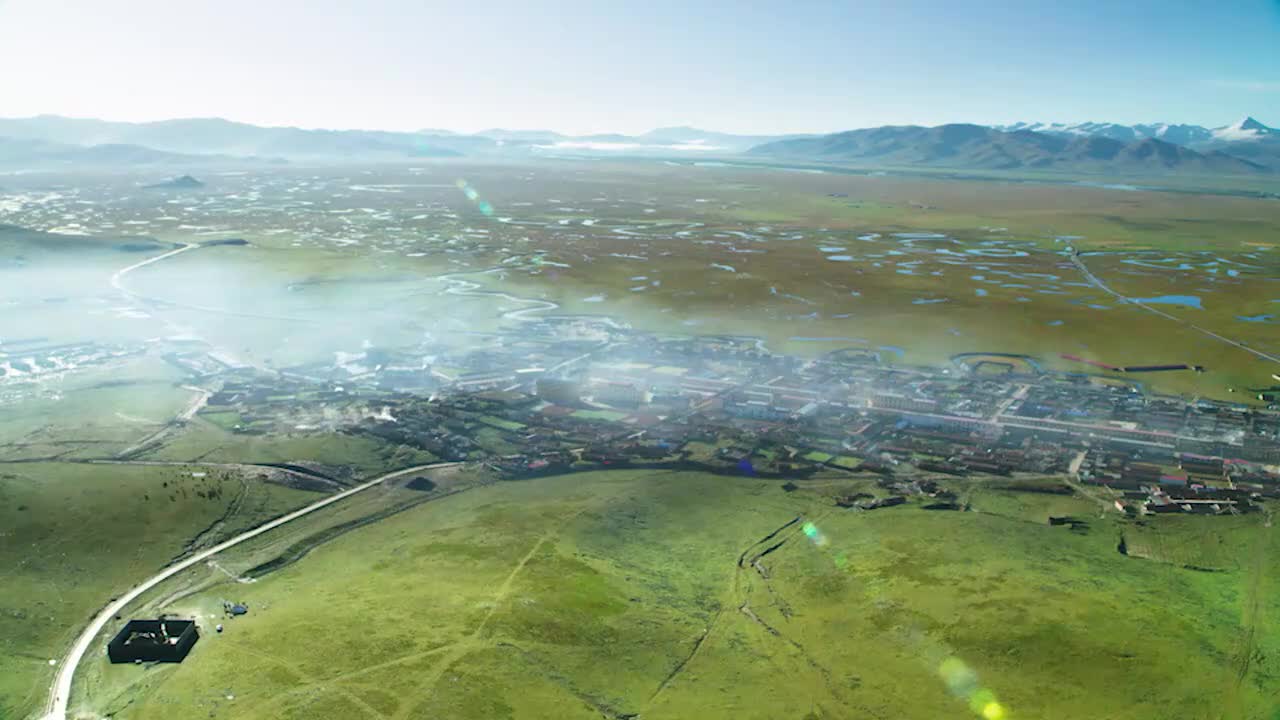 036-鸟瞰玛曲湿地草原 (甘肃玛曲)