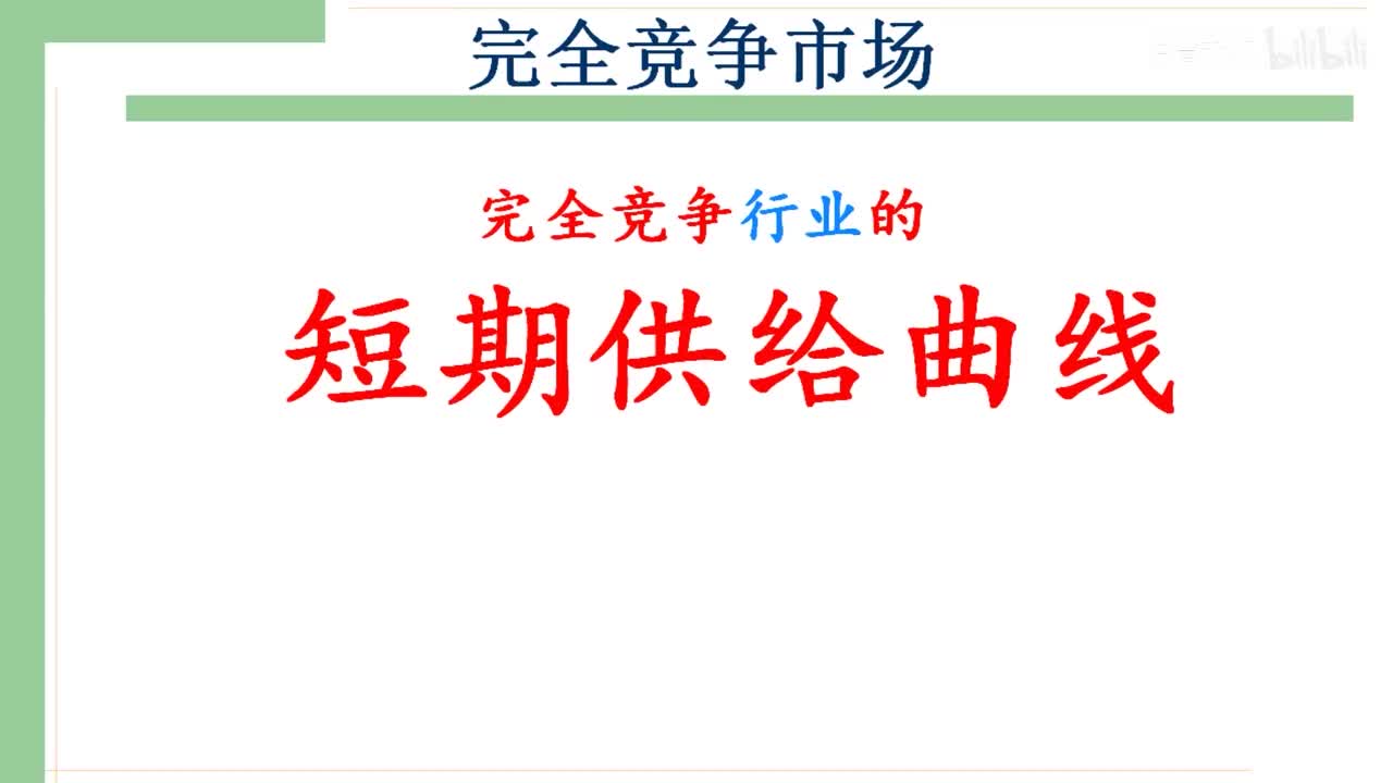 30-2. 完全竞争行业的短期供给曲线