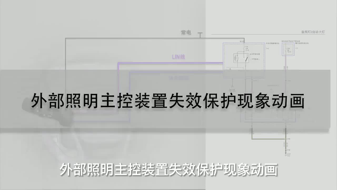 96 外部照明主控装置失效保护现象动画