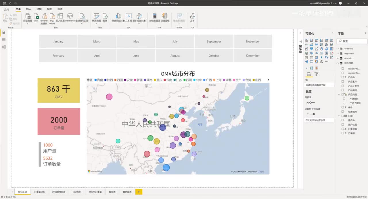 【POWERBI】12. Power View_数据准备、地图、卡片图、筛选器
