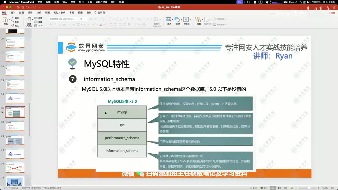 MySQL特性-information_schema