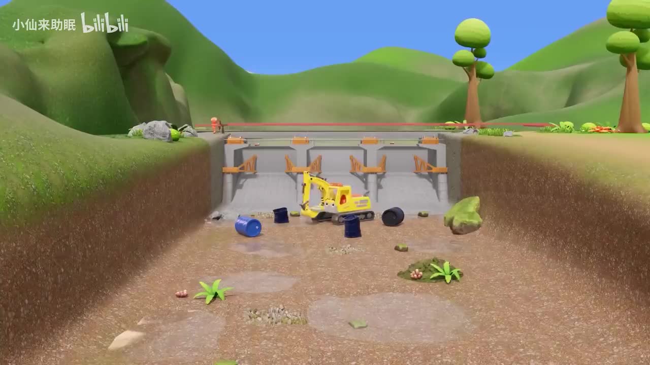 97.挖掘机帮助卡车装载货物