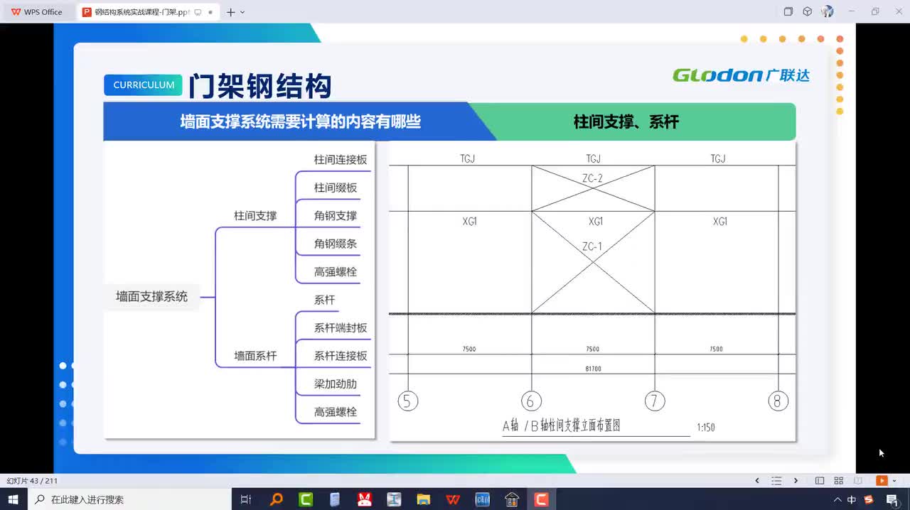 3-1-07墙面支撑系统（柱间支撑、系杆）的识读与计算