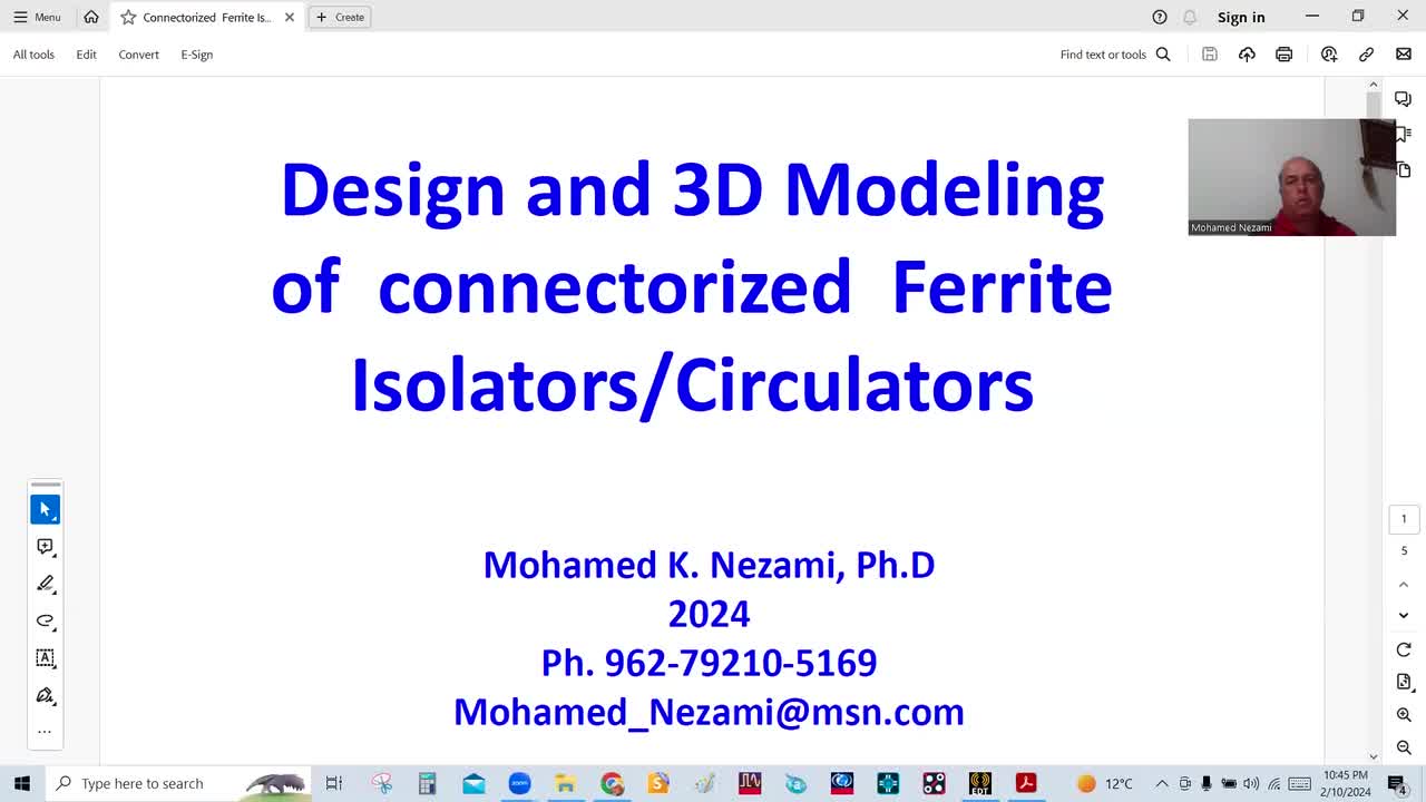 Part 4_4 ---- Design and 3D Modeling of Surface Mounted Drop In Ferrite Isolator