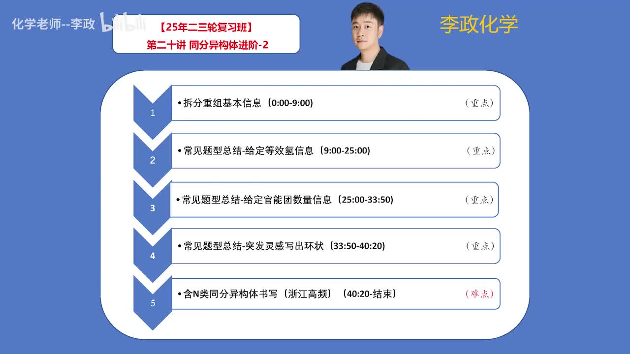 114.【寒假】有机化学-第20讲 同分异构体进阶-2