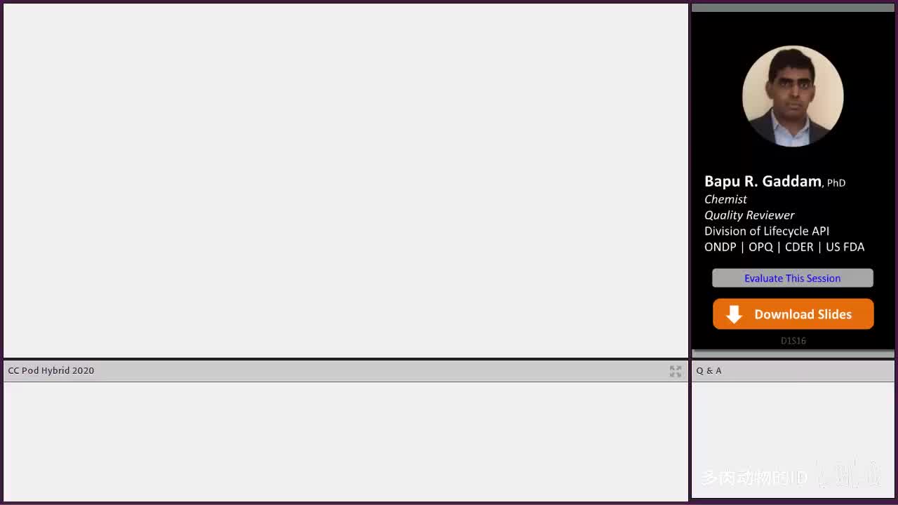 D1S16 Regulatory Considerations in Demonstrating Complex API Sameness