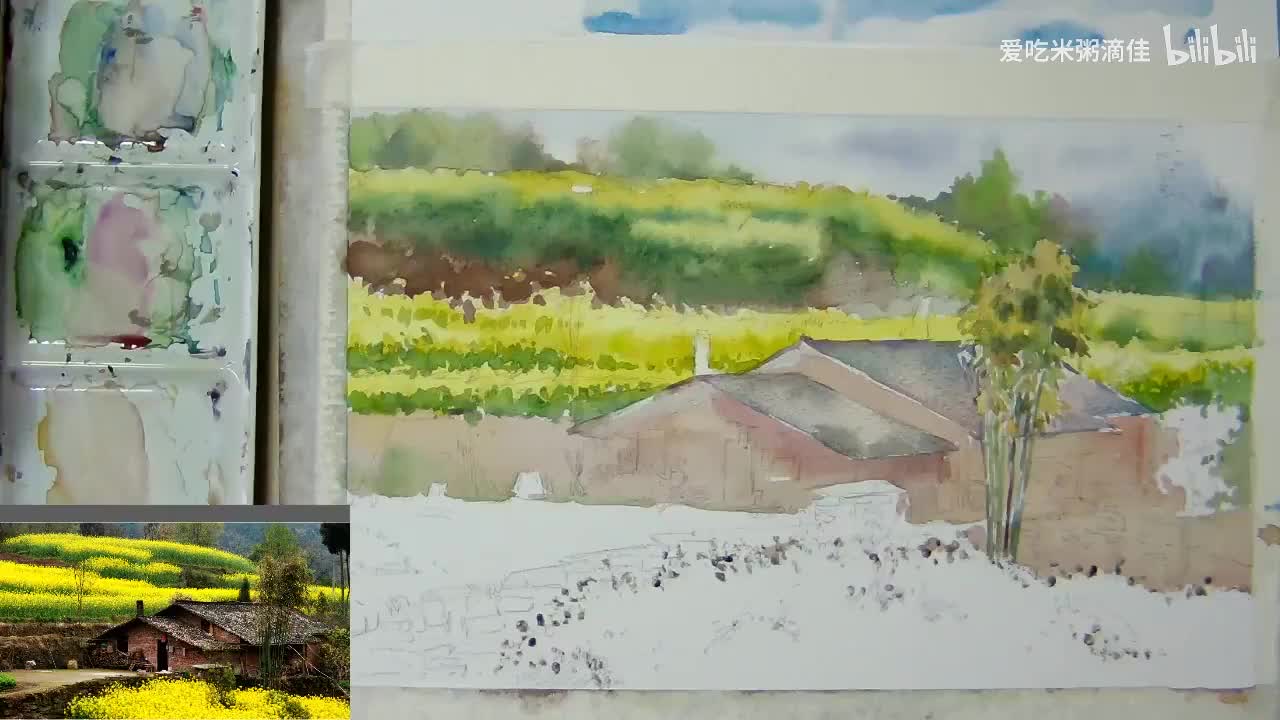 24，25，26田园风光水彩风景（只有后半部分）