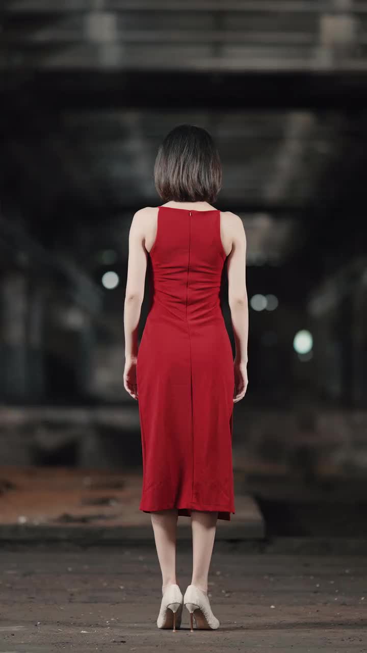 纯享版一镜到底红裙竖