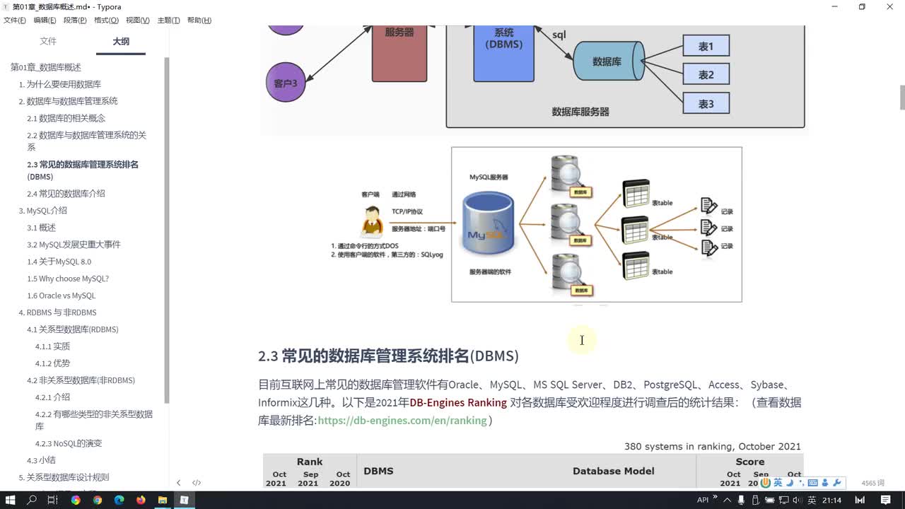 03-常见的DBMS的对比
