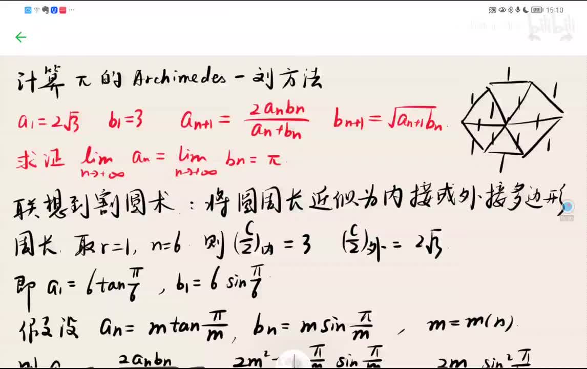 割圆术的Archimedes-刘方法