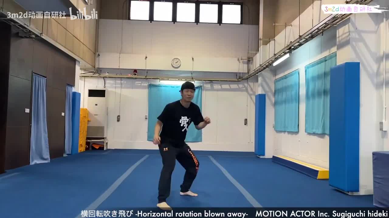 [被攻击][游戏动作真人参考][男]横向被击倒