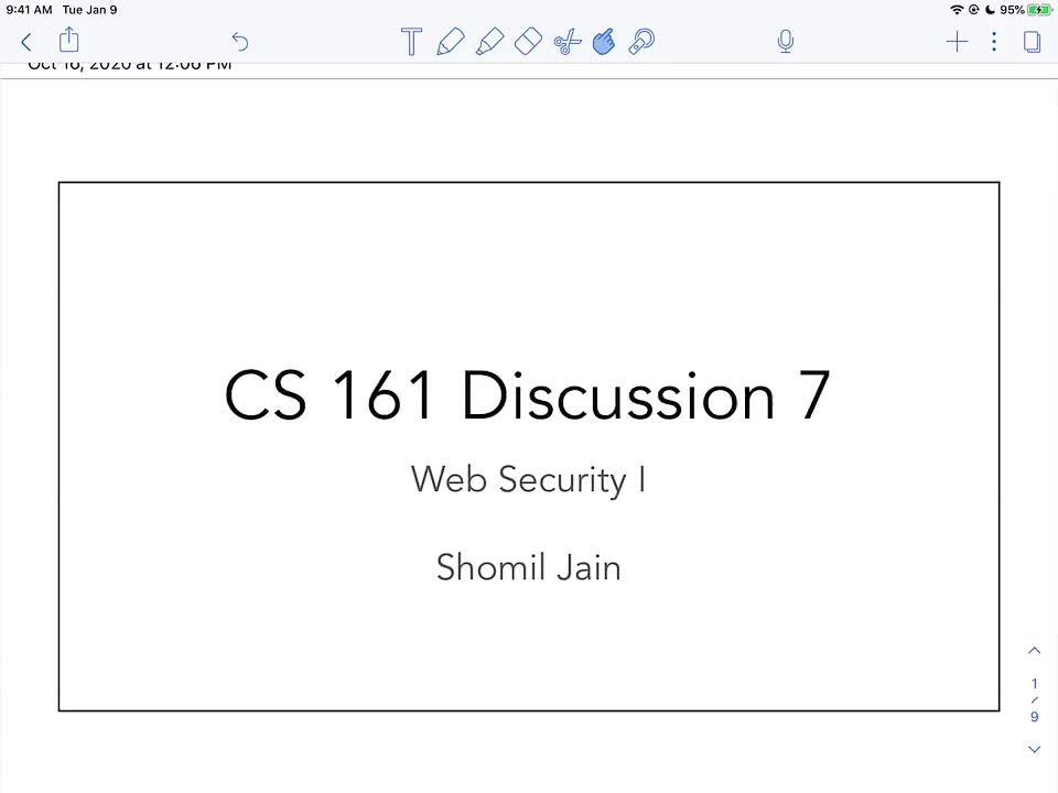 CS 161 Discussion Walkthrough 6 - SQL Injection, Cross-Site Scripting (XSS)-WSRy