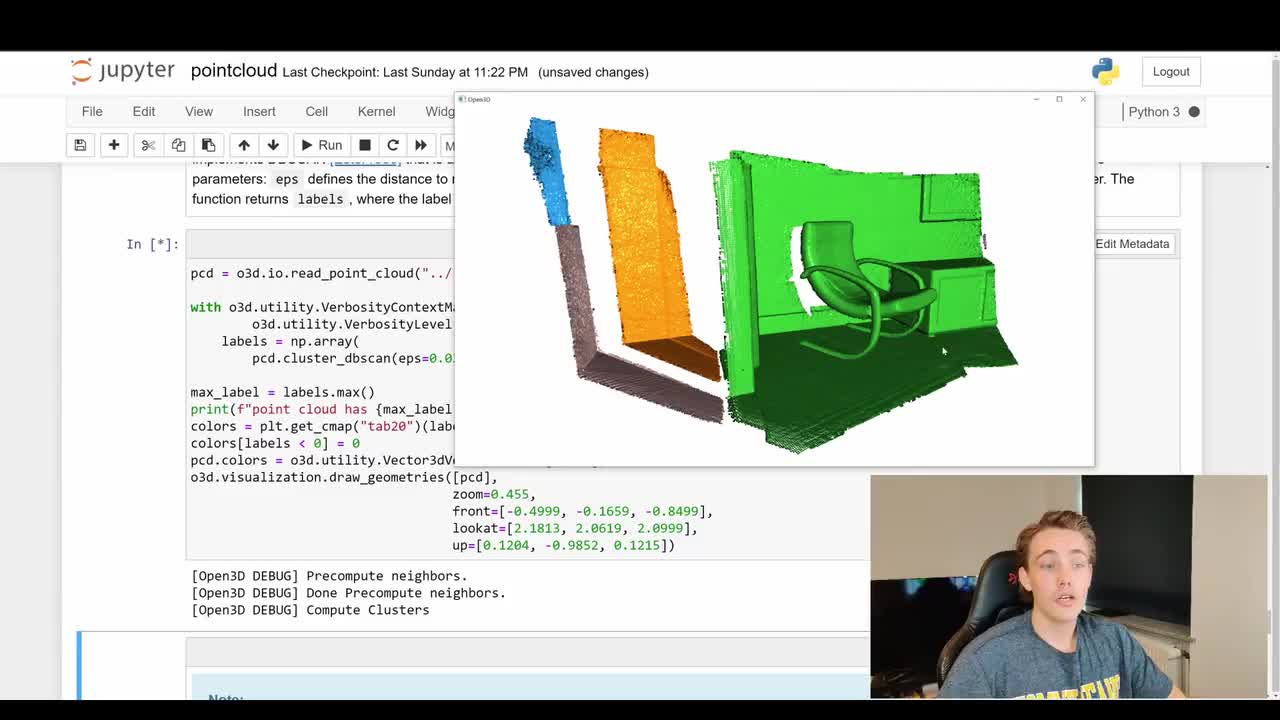Point Cloud Processing in Open3D with Python - Basic Operations and Clustering -