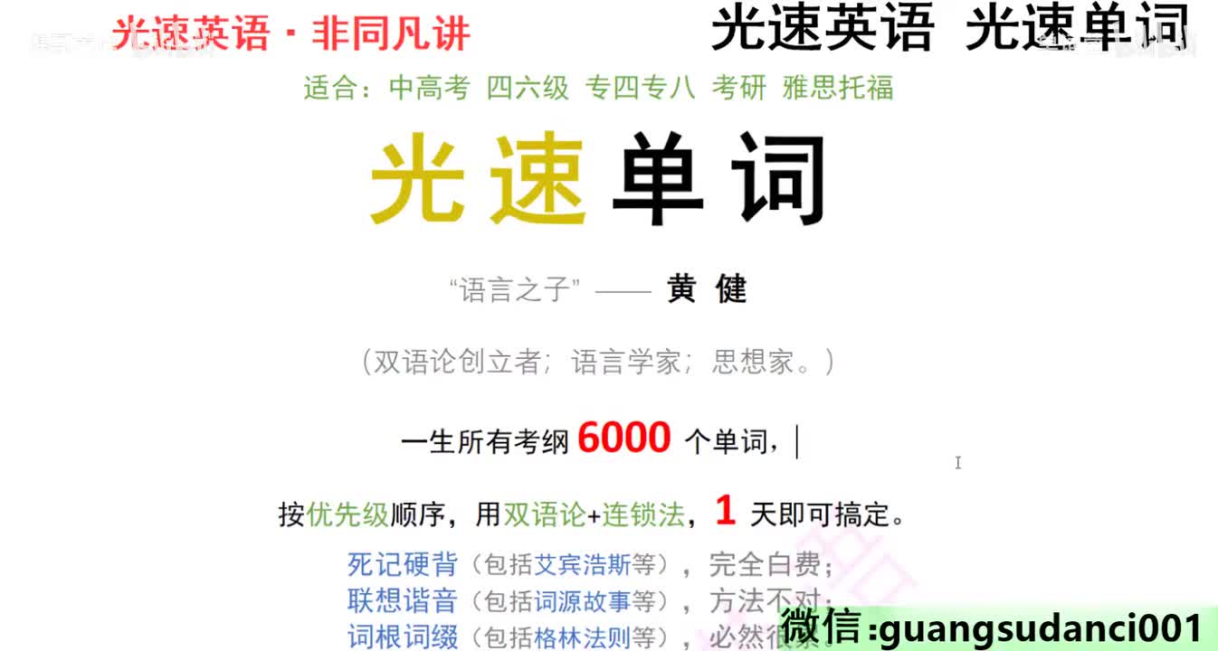 16_【精华】《1天搞定 6000 个单词》 英语满分学长 全干货 不空谈_光速单词导学课 解决核心痛点(人人必看)_1080P_HEVC_高清 720P