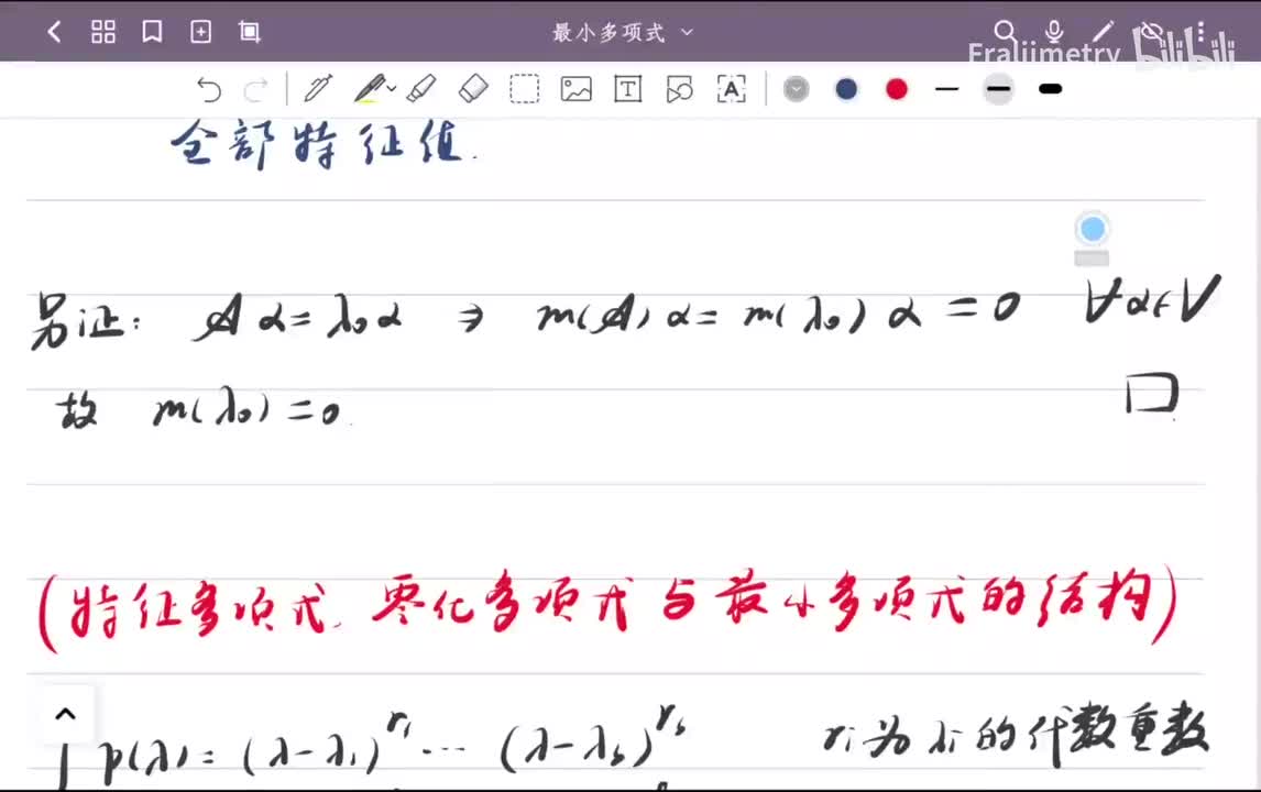 特征多项式，最小多项式与零化多项式的结构对比